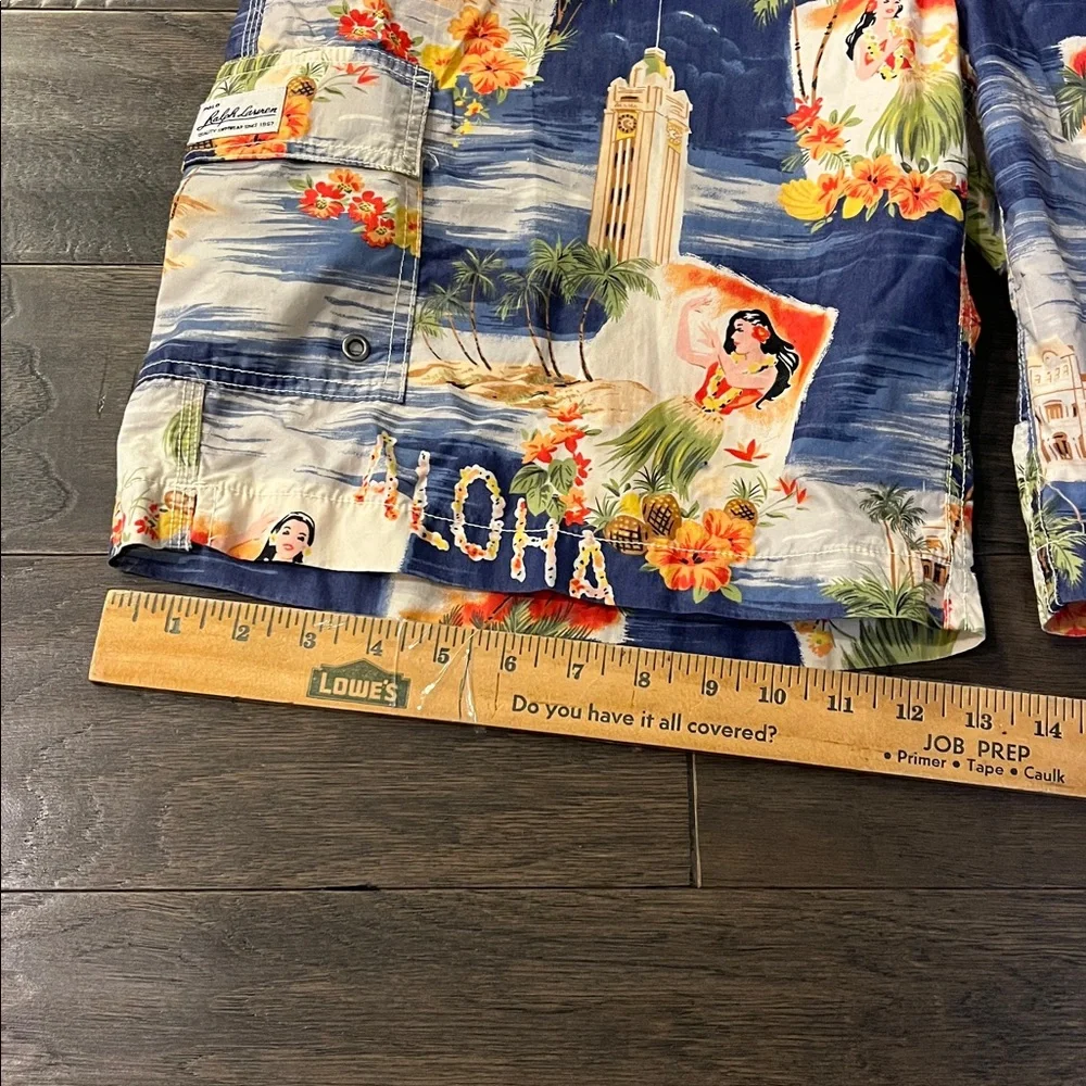 Polo Ralph Lauren Hawaii Aloha Luau Cargo Board Shorts Swim Trunks Mens Size XL